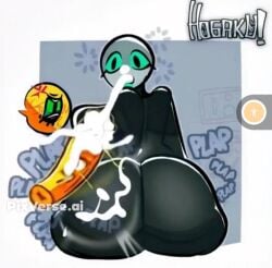 1futa 1girls ai_assisted angry_eyes artist_name artist_signature background badware_(die_of_death) balls ballsack big_ass confused confused_look cum cumshot die_of_death_(roblox) disembodied_penis female futanari harken_(die_of_death) hogaku intersex mad male onomatopoeia penis penis_on_ass pursuer_(die_of_death) roblox roblox_game robloxian tagme watermark
