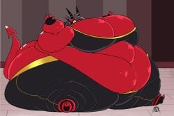 bbw big_breasts breasts cleavage female helluva_boss huge_breasts mad_n_evil millie_(helluva_boss) overweight tagme thick_thighs wide_hips