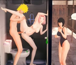 cuckold cuckold_pov cuckolding legs_up naruto naruto_(series) naruto_uzumaki ntr pink_hair pleasure_face pleasured sakura_haruno shizune uzumaki_naruto yellow_hair