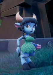 3d animated anthro big_breasts big_butt black_hair blue_body cleavage faun faun_(spyro) female hazencruz horns solo sound spinner_(spyro) spyro_the_dragon tagme thick_thighs video wide_hips