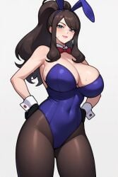 1girls ai_generated bangs big_breasts black_gloves black_pantyhose blue_eyes bunny_ears_headband cleavage curvy_body curvy_female curvy_figure dark_brown_hair fair_skin fair_skinned_female female female_only high_ponytail hilda_(pokemon) hourglass_figure hourglass_figured_female huge_breasts naughty_one nintendo perchance_ai playboy_bunny_costume pokemon pokemon_bw pokemon_sv purple_bunny_ears purple_corset red_bowtie seductive seductive_female seductive_smile sheer_pantyhose solo solo_female solo_focus thick_thighs voluptuous voluptuous_body voluptuous_female white_collar wide_hips