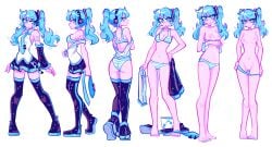 1girls blue_eyes blue_hair breasts dizzyisdizzy embarrassed embarrassed_female embarrassed_nude_female female female_only hatsune_miku pose posing pussy simple_background solo solo_female tagme underwear underwear_down undressing vocaloid