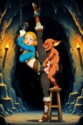 1boy 1girls ai_generated blonde_female blonde_hair bokoblin boots elf elf_ears elf_female knee_boots monster_on_female princess_zelda rape raped_by_monster royalty smaller_male standing standing_sex tagme the_legend_of_zelda toeless_legwear zelda_(breath_of_the_wild)