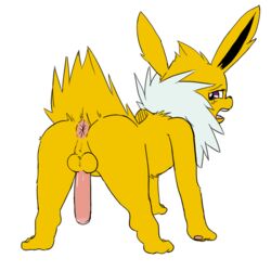 anus eeveelution feral jolteon male nintendo penis pokemon rubisdrake video_games white_background