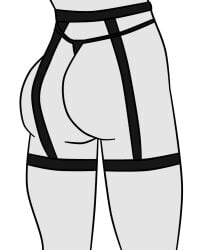 ass ass_focus black_thong bondage_harness countryhumans countryhumans_girl huge_ass italy_(countryhumans) lingerie thong