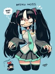 1girls absurd_res black_hair blue_background cosplay crap-man cute english_text eye_bags female female_only hatsune_miku long_hair noss_the_nosferatu_(crap-man) not_porn solo text twintails vampire vampire_girl very_high_resolution vocaloid wavy_mouth white_tuft