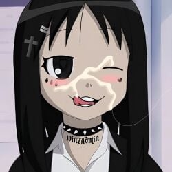 azumanga_daiou cum cumshot cumshot_in_mouth emo female freaky goth goth_girl osaka_ayumu_kasuga