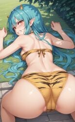 1girls ai_generated ass cameltoe crying crying_with_eyes_open cute lum panties rengoart sexy_pose urusei_yatsura