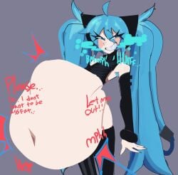 1girls ambiguous_prey armpit armpit_hair armpits begging belly blue_hair burping decaiien female_armpit_hair female_pred hairy_armpits hatsune_miku huge_belly implied_vore muffled skinny smug_pred thigh_highs unwilling_prey vocaloid vore vore_belly