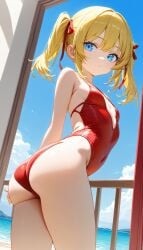 ass ass_focus penny_gadget red_swimsuit