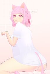 1female 1girls artist_name ass butt doki_doki_literature_club g10v8n giovan108 natsuki_(doki_doki_literature_club) pink_eyes pink_hair twitter_username