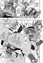 anthro blush clitoris clothing comic cum cum_inside english_text eyewear feline feline female glasses greyscale heart human human_on_anthro interspecies lingerie male mammal midori_(nakagami_takashi) monochrome nakagami_takashi penis pussy tagme tears text vaginal_penetration