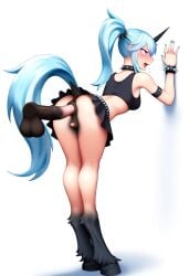 ai_generated anal_insertion anal_sex anime_style azura_(oc) bending_forward bending_over black_crop_top black_skirt blue_hair blue_tail blush cookie-girl crop_top digitigrade disembodied_penis equid_pussy equine_genitalia equine_penis equine_pussy female female_focus goth_girl hooves horse_penis horse_pussy horsecock looking_back_at_viewer open_mouth original_character penis_in_ass pink_eyes pony_ears pony_tail ponytail presenting_anus presenting_hindquarters presenting_pussy punk_girl pussy simple_background skirt solo_female solo_focus spiked_bracelet spiked_collar unicorn_horn unicorn_humanoid