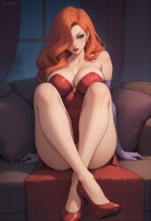 1girls ai_generated big_ass big_breasts big_thighs breasts bust busty chest curvaceous curvy curvy_figure digital_media_(artwork) disney female female_only flowerxl hips hourglass_figure huge_ass huge_breasts jessica_rabbit large_ass large_breasts light-skinned_female light_skin mature mature_female red_hair slim_waist thick thick_hips thick_legs thick_thighs thighs touchstone voluptuous voluptuous_female waist who_framed_roger_rabbit wide_hips