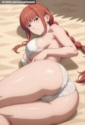 ai_generated aindroidparanoid ass ass_focus beach big_ass big_breasts big_butt bikini braid chainsaw_man covered_nipples fat_ass female female_only huge_ass huge_breasts huge_butt large_ass large_breasts large_butt lying lying_on_back makima_(chainsaw_man) narrow_waist on_side outdoors red_hair sand slim_waist squeezing squeezing_breast stable_diffusion standing yellow_eyes young