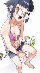 beach belly belly_button bikini bleach bleach:_the_thousand-year_blood_war female female_only girl glasses navel only_female petite petite_body petite_breasts petite_female petite_girl short_hair small_breasts smaller_female soifon tomboy waligner