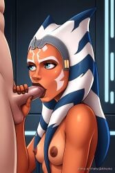 ahsoka_tano blowjob blue_eyes clone_wars pinku.ai small_breasts star_wars togruta topless