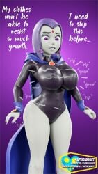 1girls 3d big_breasts big_thighs breast_expansion breast_growth breasts busty cambion chest curvaceous curvy curvy_figure dc dc_comics demon demon_girl expansion female forehead_jewel growth half_demon hero heroine hips hourglass_figure huge_breasts human large_breasts legs purple_hair rachel_roth raven_(dc) slim_waist supercasket teen_titans thick thick_hips thick_legs thick_thighs thighs top_heavy voluptuous voluptuous_female waist wide_hips wide_thighs