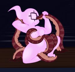 1-upclock breast_fondling breasts female fondling forced hand_on_breast minera nipples novakid nude open_mouth pink_skin pussy rape simple_background smile solo starbound tentacle tentacle_rape tentacle_sex tongue video_games