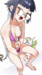 beach belly belly_button bikini bleach bleach:_the_thousand-year_blood_war female female_only girl glasses navel only_female petite petite_body petite_breasts petite_female petite_girl short_hair small_breasts smaller_female soifon tomboy waligner