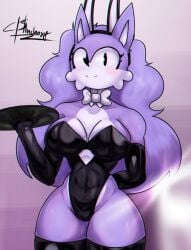 anthro blushing_at_viewer bunnysuit solo_focus tagme voluptuous_female wacky_(sonic.exe)