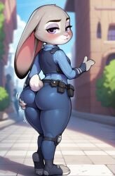 1girls ai_generated blush disney female female_only judy_hopps lagomorph looking_at_viewer rabbit solo teeth tiny_mint zootopia