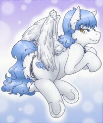 animal_genitalia anus ass cutie_mark digital_media_(artwork) equine feathered_wings feathers female feral fur horse lavilovi mammal my_little_pony pegasus pony presenting pussy simple_background solo wings