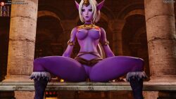 3d 3d_(artwork) darkbahamuth league_of_legends pinup soraka spread_legs