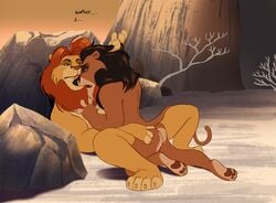 2boys brothers cseed disney duo feline gay incest lion male male_only mammal mufasa scar_(the_lion_king) sibling the_lion_king yaoi