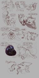 absurd_res anthro avali crunchy_kitkat death digestion dragon english_text european_mythology fatal hi_res mythological_creature mythological_scalie mythology oral scalie size_difference text vore vore_belly western_dragon wyvern