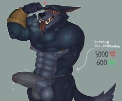 2022 abs anthro areola aroused balls bara big_balls big_penis biped blush bodily_fluids breath canid canine canis clothed clothing colored directional_arrow dripping ear_piercing ear_ring english_text erection erection_through_clothing eyebrows fingers fist fleshformomo front_view fur genital_fluids genitals glans grey_background grey_body grey_fur half-length_portrait heart_symbol hi_res humanoid_hands ineffective_clothing interaction_drive league_of_legends looking_pleasured male male_only mammal muscular muscular_anthro muscular_arms muscular_legs muscular_male mythological_canine mythological_creature mythology nipples pantsless_anthro pantsless_male pecs penis piercing portrait precum precum_drip precum_through_clothing raised_inner_eyebrows red_eyes ring_piercing riot_games simple_background solo solo_male standing steam sweat sweatdrop tail tencent text topless topless_male translucent translucent_clothing translucent_underwear underwear underwear_only warwick werecanid werecanine werecreature werewolf wet wet_clothing wet_underwear wolf yaoi yellow_sclera