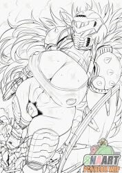 1girl 1girls big_breasts breasts doom doom_slayer_(doom) doomgal doomguy female genderswap genderswap_(mtf) minimal_clothing muscular muscular_female pubic_hair rule_63 snaart solo