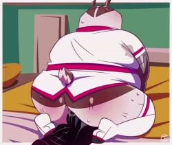 2d anal anal_sex animated anthro badger badgerclops bed big_penis black_penis bodily_fluids cartoon_network clothing dialogue domestic_cat door duo eye_patch eyewear fart fart_edit fart_fetish fart_without_cloud farting farting_on_dick farting_while_penetrated felid feline felis furniture genital_fluids genitals male male/male mammal mao_mao:_heroes_of_pure_heart mustelid musteline nurse_clothing onomatopoeia overweight overweight_male penetration penile penis sheriff_mao_mao_mao sound_effects tagme text trashtoonz vein veiny_penis video