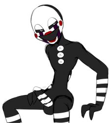 animatronic balls erection five_nights_at_freddy's five_nights_at_freddy's_2 genitals hi_res humanoid_genitalia looking_at_viewer machine male marionette_(fnaf) open_mouth penis puppet_(fnaf) robot scottgames simple_background smile solo third-party_edit unnecessaryfansmut white_background