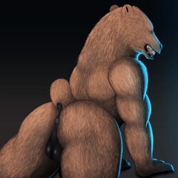 animal_genitalia anthro ass bear furry male male_only mammal scaleground solo