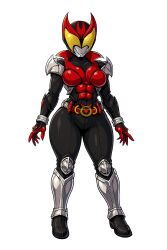 1girls ai_generated armor armored_female breasts chain chains female female_body female_focus female_only genderswap genderswap_(mtf) kamen_rider kamen_rider_kiva kamen_rider_kiva_(series) no_sex red_armor solo tagme thighs
