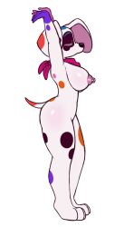 101_dalmatian_street 101_dalmatians 3_toes 4_fingers aged_up anthro anthrofied arms_up ass big_breasts black_nose black_spots blue_spots breasts canid canine canis closed_eyes completely_naked completely_naked_female completely_nude completely_nude_female da_vinci_(101_dalmatians) dalmatian disney domestic_dog feet female fingers hi_res hourglass_figure mammal multicolored_body multicolored_fur multicolored_spots naked neckwear nipple_piercing nipples nude orange_spots paint paint_on_arm paint_on_arms paint_on_ass paint_on_body paint_on_butt paint_on_ears paint_on_hand paint_on_hands paint_on_leg paint_on_legs paint_on_tail paint_on_thighs paint_spots piercing pink_spots purple_spots red_spots scarf small_waist solo solo_female spots standing stretching tail toes white_body white_fur whussyarx