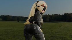 animated ass_clapping ass_focus ass_shake big_ass blender blender_eevee blindfolded blindfolded_female blonde_hair female hoyoverse jiggle_physics jiggling_ass looking_back ponytail shaking_ass shorter_than_10_seconds sniper tagme trigger_(zenless_zone_zero) twerking video zenless_zone_zero