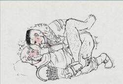 2026 2boys anal armor armored_male bara barefoot beard beard_stubble blush blushing body_hair boots buzz_cut closed_eyes clothed clothed_male clothed_male_clothed_male clothed_sex clothing crusader crusader_(darkest_dungeon) dark_hair darkest_dungeon feet full_body fur_collar gauntlets gay gay_anal gay_male gay_sex highwayman_(darkest_dungeon) implied_penetration jacket knight light_hair male male/male male_only movement_lines neckerchief no_visible_genitalia open_mouth pantless pants pants_removed pauldrons pillow pounding pounding_ass scarf stubble sweat sweat_drop tabard white_background yaoi