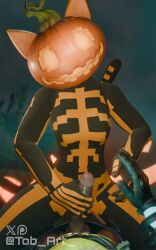 3d 3d_(artwork) balls big_balls big_penis cat_ears cat_tail clothed clothed_female clothed_male clothing dark-skinned_male dark_skin female fortnite fortnite:_battle_royale fully_clothed fully_clothed_female fully_clothed_male halloween handjob head_tilt huge_cock huge_penis imminent_sex looking_at_partner looking_at_viewer male male/female on_partner outdoors outercourse pants_down penis pov pov_eye_contact pov_male public public_handjob pumpkin pumpkin_head self_upload shiny shiny_skin spice_(fortnite) tob_art_ watermark