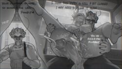 16:9 2025 2_horns anthro areola balls big_penis biped blush bodily_fluids breasts ceratopsian ceratopsid chasmosaurine cum dialogue dinosaur double_entendre duo ejaculation english_text erection female fingering fingering_self framed_by_legs front_view genital_fluids genitals glistening grey_body hair hi_res horn innuendo inside looking_at_another looking_at_partner male male/female marginocephalian masturbation monotone_body multicolored_body multiple_angles ornithischian penis plumber prehistoric_species puffy_areola pupils reptile scalie sincrescent spread_legs spreading suggestive suggestive_dialogue sweat text thick_thighs triceratops vaginal_fluids vaginal_squirting view_between_legs vulva widescreen