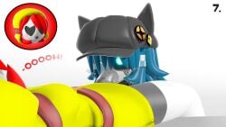 ! 1futa 1girls 2025 3d 3d_(artwork) belt blue_eye blue_hair breasts cap cat_ears crossover english_text expression_bubble fellatio female futa_on_female futanari glowing glowing_eyes gray_body grey_skin half-closed_eye heart_eyes heart_shaped_eyes hi_res high_resolution highres hood huge_cock intersex legs_spread looking_at_another looking_at_partner looking_pleasured lying_on_back mario_(series) mask medium_breasts mimi_sentry moaning moaning_in_pleasure nintendo oral oral_sex penis reaper21cry red_hair robot robot_girl robot_humanoid saliva saliva_on_penis short_hair shy_gal slurp slurping source_filmmaker source_filmmaker_(artwork) stockings sucking sucking_penis team_fortress_2 text thick_thighs white_clothing white_stockings yellow_clothing yellow_eye