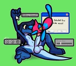 2025 3_toes 4_fingers ambiguous_gender anthro balls big_balls big_penis blue_balls blue_body blue_hair blue_penis blue_scales cursor dominant dominant_ambiguous english_text erection expressionless feet femboy fingers floating gay gay_anal gay_male gay_sex generation_4_pokemon genitals glans gloves_(marking) hair half-closed_eyes homosexual homosexual_male humanoid_genitalia humanoid_penis leg_markings lizard long_hair male male/ambiguous male/male male_penetrated markings motion_lines narrowed_eyes nintendo nude penis pink_glans pokemon pokemon_(species) porygon-z pupils purple_eyes raised_arm reptile scales scalie socks_(marking) solo_male submissive submissive_anthro submissive_male text time_stop toes ulti_(ultilix) ultilix window_(computing) yellow_eyes yellow_sclera