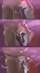 2018 ambiguous_gender anthro anthro_on_anthro anthro_penetrated anthro_penetrating anthro_penetrating_anthro balls bear black_nose blush bodily_fluids brown_body brown_fur canid canine closed_eyes comic cum cum_in_mouth cum_inside cum_on_balls deep_throat drinking drinking_cum duo ejaculation erection face_fucking faceless_character faceless_male fellatio fox fur genital_fluids genitals hi_res holding_balls holding_head interspecies irrumatio male mammal motion_lines nude oral oral_only oral_penetration penetration penile penis penis_in_mouth red_body red_fur saliva saliva_on_penis sequence sex simple_background sound_effects sucking thiger