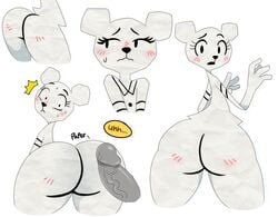 2015 anthro ass bear big_butt blush cartoon_network digital_media_(artwork) duo english_text faceless_male female hi_res looking_back male mammal paper penis solo_focus sssonic2 sweat teri_(tawog) text the_amazing_world_of_gumball vein wide_hips