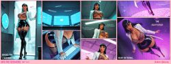 1girls ai_generated bimbo black_hair brown_eyes brown_skin bubble_butt cumslut female female_only makeup pear-shaped_figure pear_shaped robin_desires robin_sweetcheeks skinny_waist