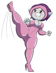 bravest_warriors breasts cameltoe kicking plum_(bravest_warriors) tagme tagme_(artist) thick thick_ass thick_thighs tight_clothing tight_fit