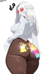 ass ass_bigger_than_head ass_focus big_ass big_breasts big_butt big_thighs black_body butt_focus chaos_director_(fortnite) dat_ass dat_butt fat_ass fat_butt fortnite fortnite:_battle_royale fully_clothed hourglass_figure huge_ass huge_butt huge_thighs lilatole long_hair looking_at_viewer looking_back mask masked masked_female monster monster_girl plump_ass plump_butt plump_thighs question_mark seductive seductive_body seductive_female seductive_pose slime slime_girl suit thick thick_ass thick_butt thick_hips thick_legs thick_thighs tight_clothes tight_clothing tight_fit tight_pants white_hair