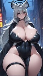 1girls ai_generated ass big_breasts blue_archive blue_eyes breasts enormous_breasts female female_focus female_only hips huge_breasts large_breasts shiroko_(blue_archive) shiroko_(terror)_(blue_archive) silver_hair thick_thighs thighs wide_hips wolf_ears