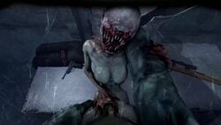 1boy 1girl 1girls 2014 3d absurdres animated areolae arm_grab big_breasts breasts call_of_duty call_of_duty_zombies claws clothed_male_nude_female crawler_zombie erection eyeless faceless_male female grey_skin gun hand_on_cheek hands hi_res highres human human_penetrating interspecies looking_at_viewer looking_pleasured male male_human/female_anthro male_human/female_monster male_pov missionary missionary_position monster monster_girl nightmare_fuel nipples no_sound nude open_mouth penetration penis pov pussy rifle sex shadow sharp_teeth smile sniper source_filmmaker teeth tongue vaginal_penetration video wattchewant weapon zombie zombie_girl